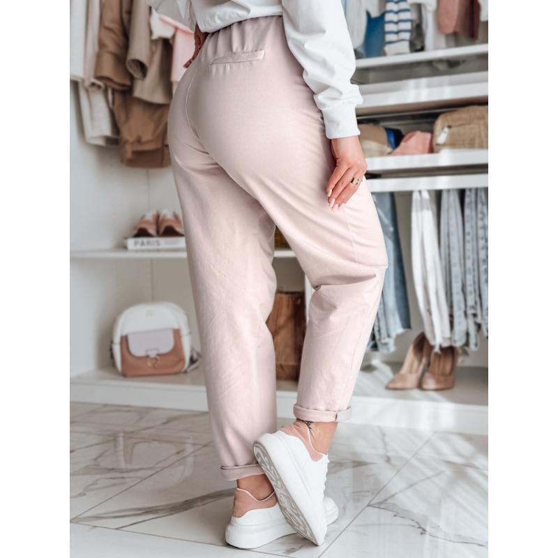 Női chino nadrág övvel TAILANDI rózsaszín