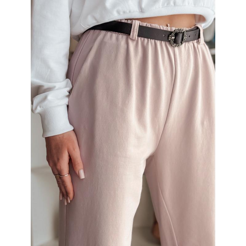 Női chino nadrág övvel TAILANDI rózsaszín