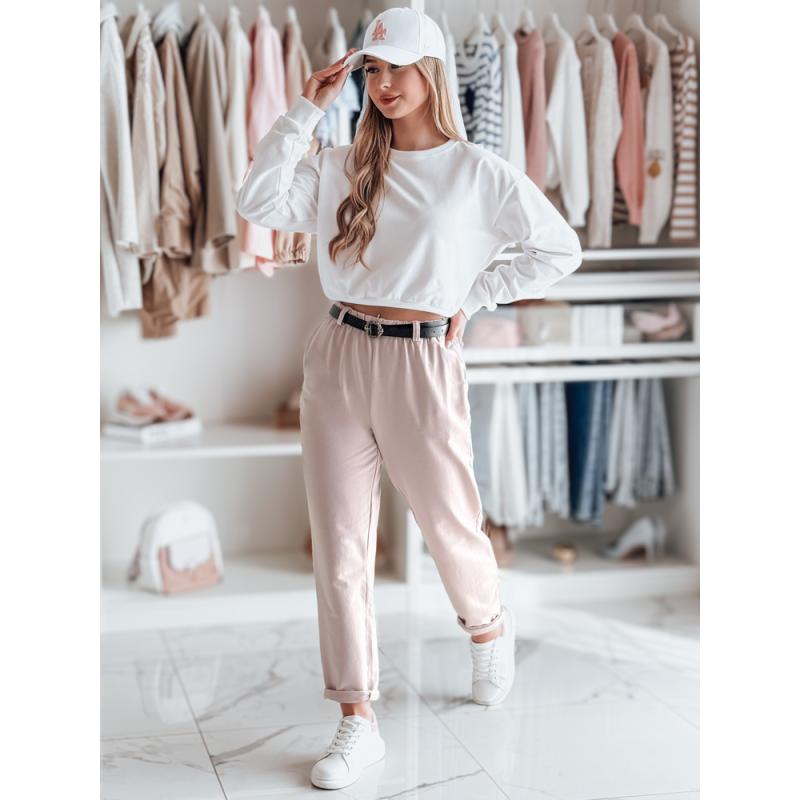 Női chino nadrág övvel TAILANDI rózsaszín