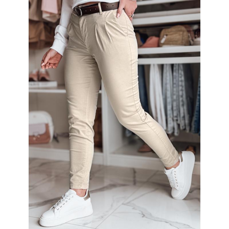 Dámske chino nohavice s opaskom MODELA cappuccino