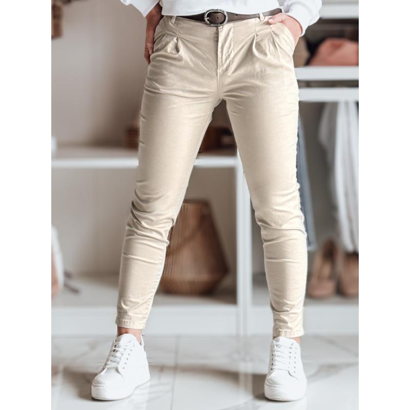 Női chino nadrág övvel MODELA cappuccino
