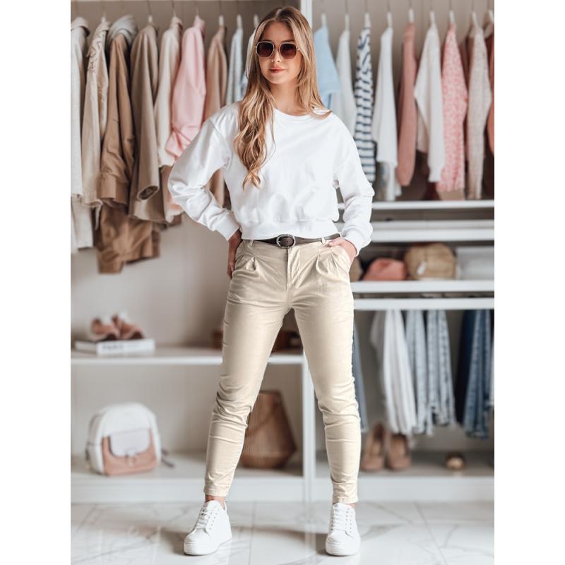 Női chino nadrág övvel MODELA cappuccino
