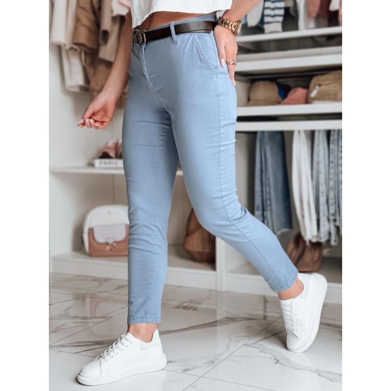 Dámske nohavice slim fit s opaskom LINESKA modré