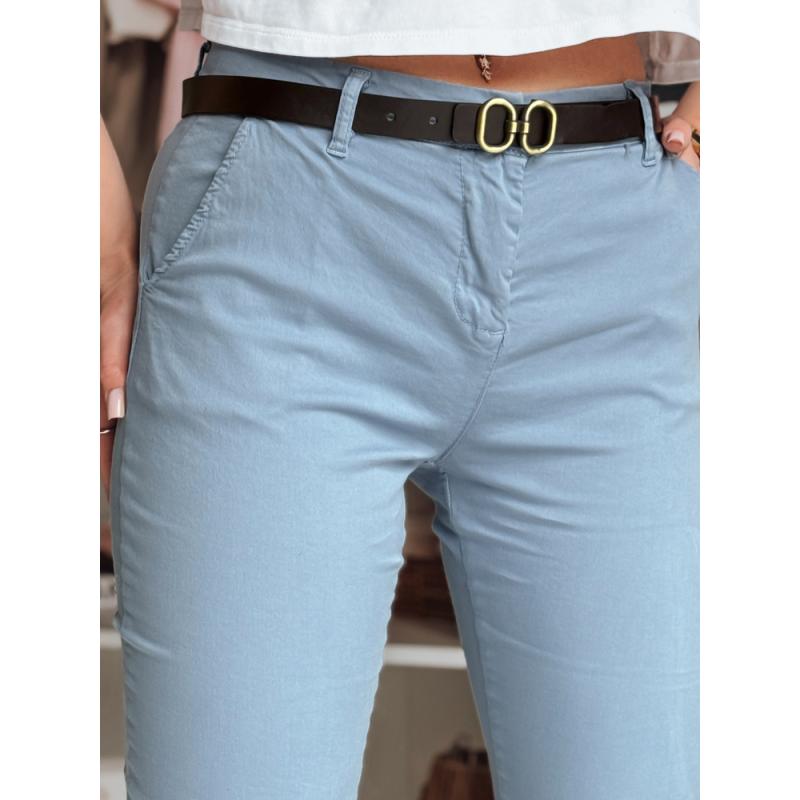 Női slim fit nadrág övvel LINESKA kék