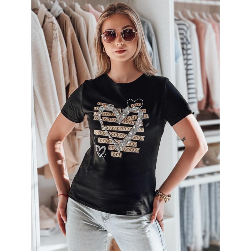 Tričko se srdíčky MARISS černé