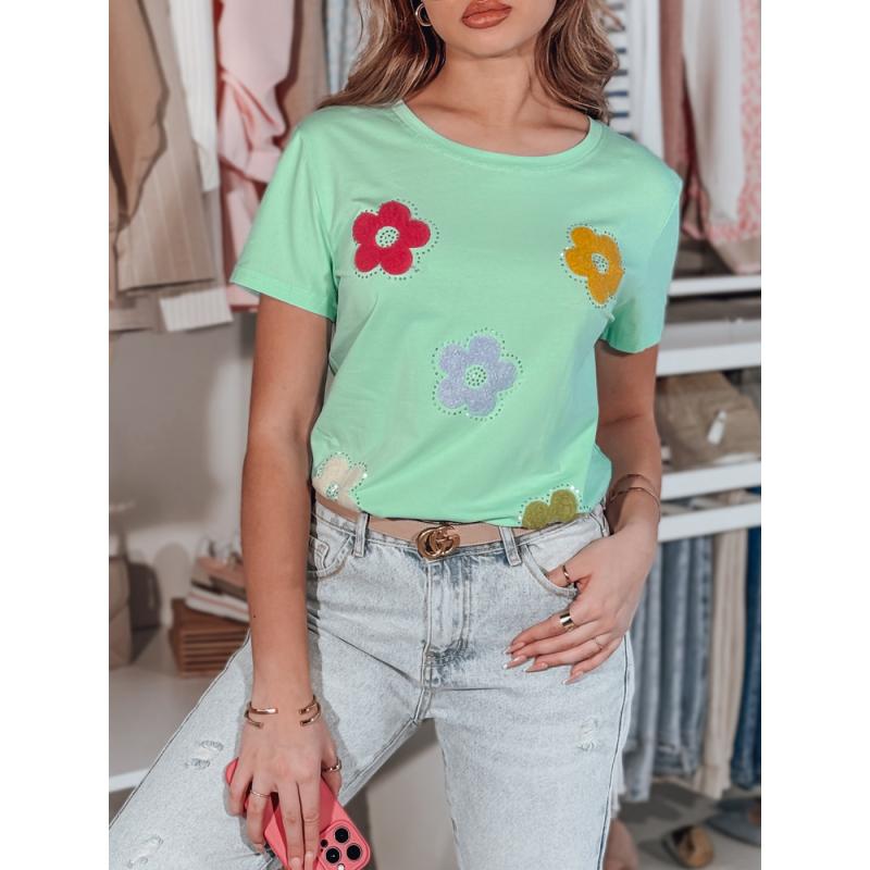 Dámske tričko s kvetinovým vzorom DAISYLA mätová