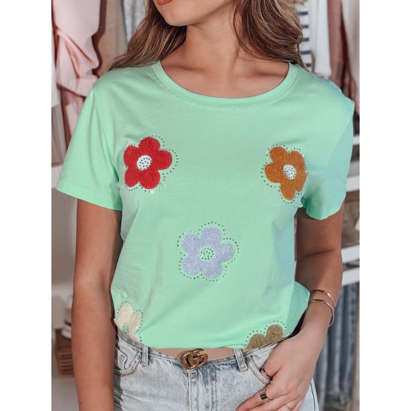Dámske tričko s kvetinovým vzorom DAISYLA mätová