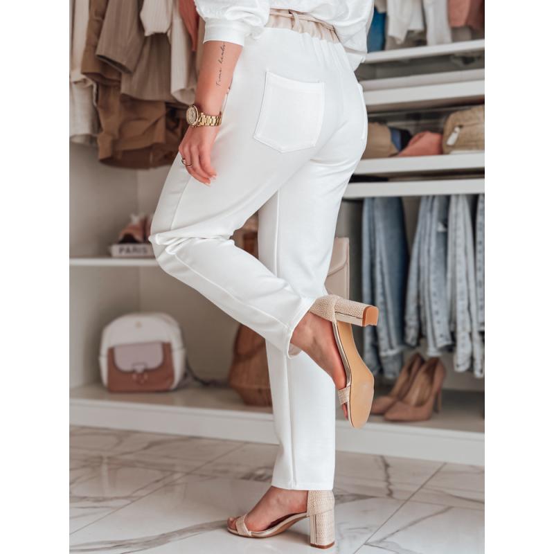 Női casual nadrág vajszínű virágokkal LEGISSA ecru