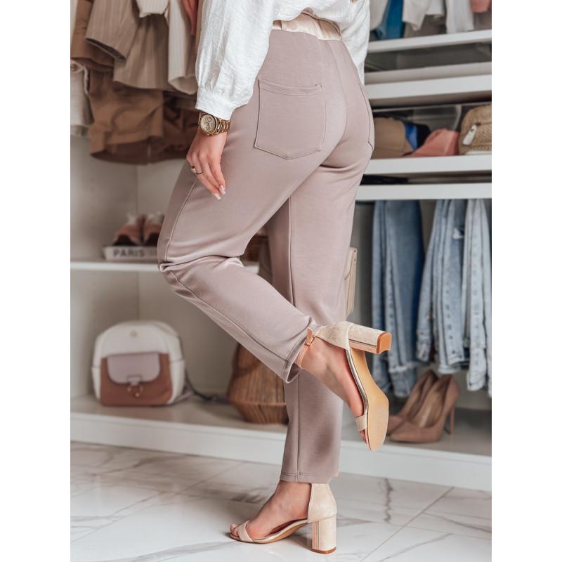 Női casual nadrág virágmintával LEGISSA, cappuccino