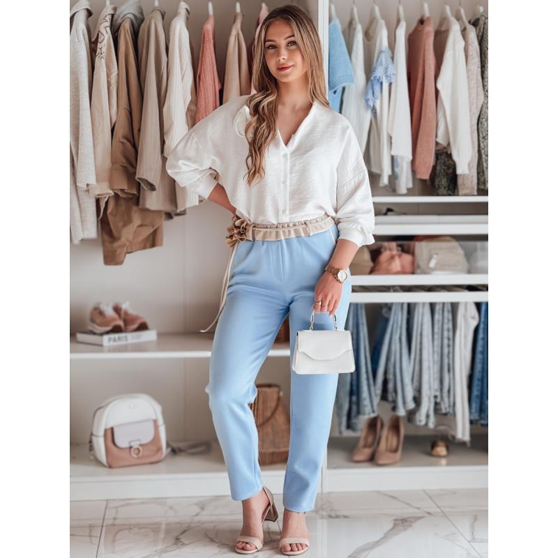 Női nadrág virágmintával, kék