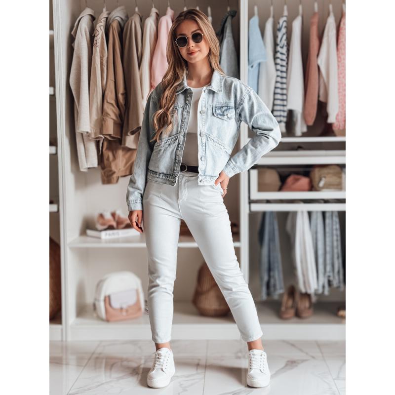 Dámské kalhoty TAIRONIK, světle šedé, se páskem