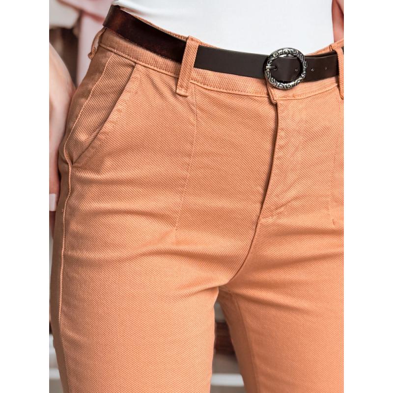 TAIRONIK női slim fit nadrág övvel, tégla