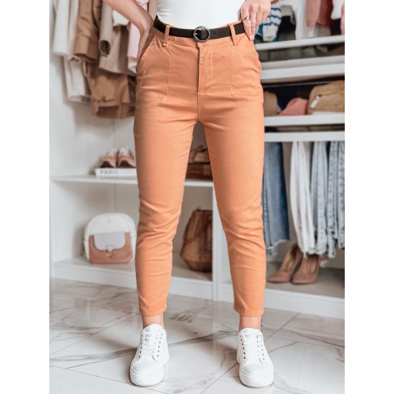 TAIRONIK női slim fit nadrág övvel, tégla