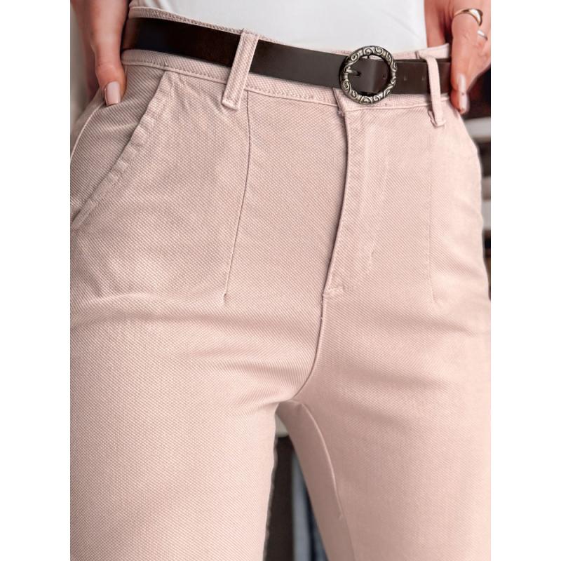 TAIRONIK női slim fit nadrág övvel, rózsaszín
