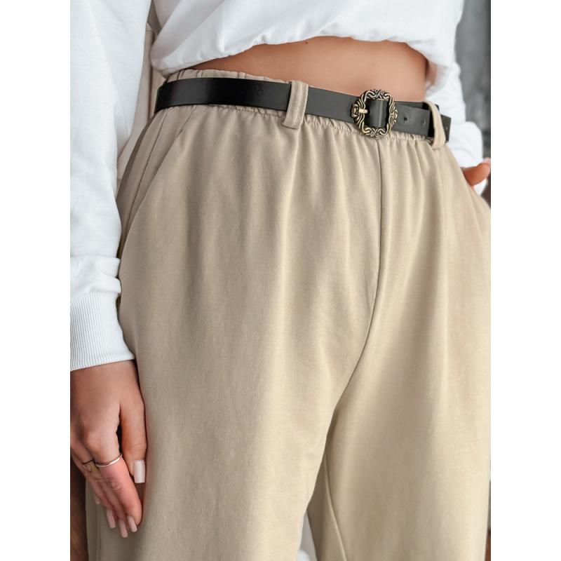 Dámské chino kalhoty s páskem TAILANDI latte