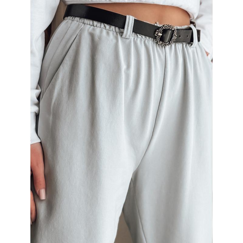 Dámské chino kalhoty s páskem TAILANDI světle šedé