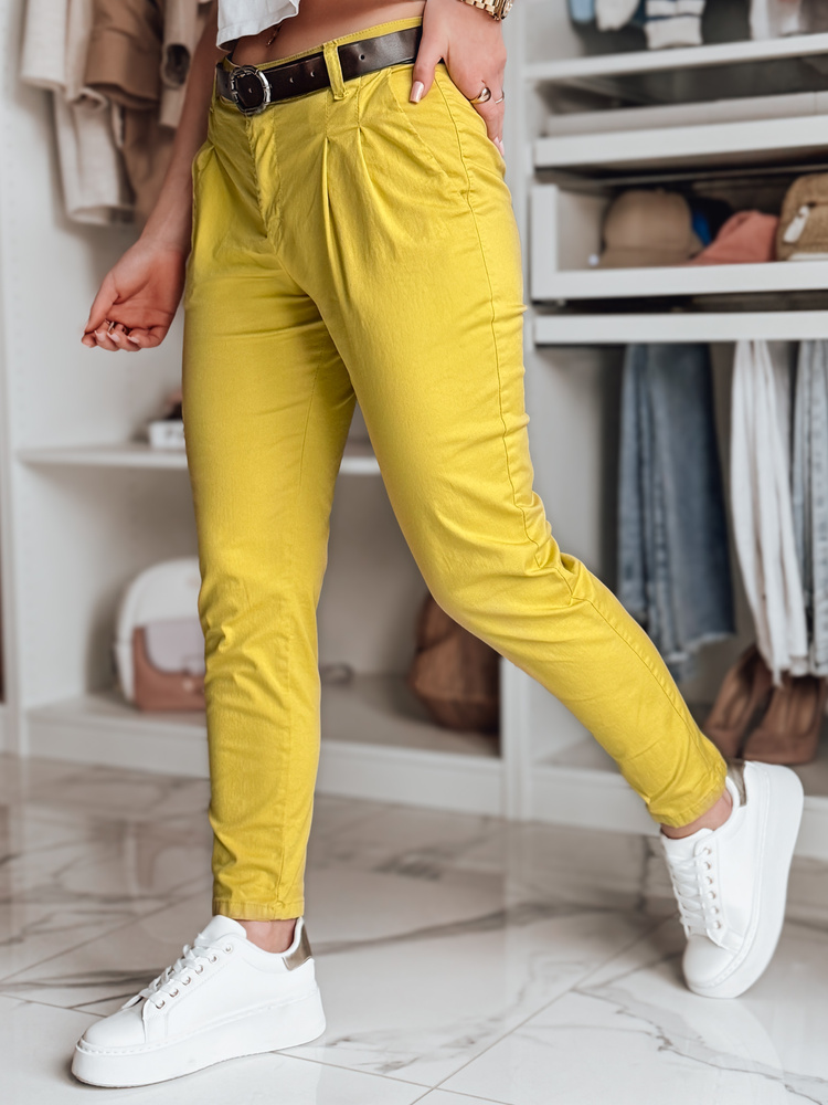 Dámske chino nohavice s opaskom MODELA horčicové