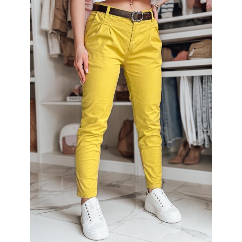 Dámské chino kalhoty s páskem MODELA hořčičné