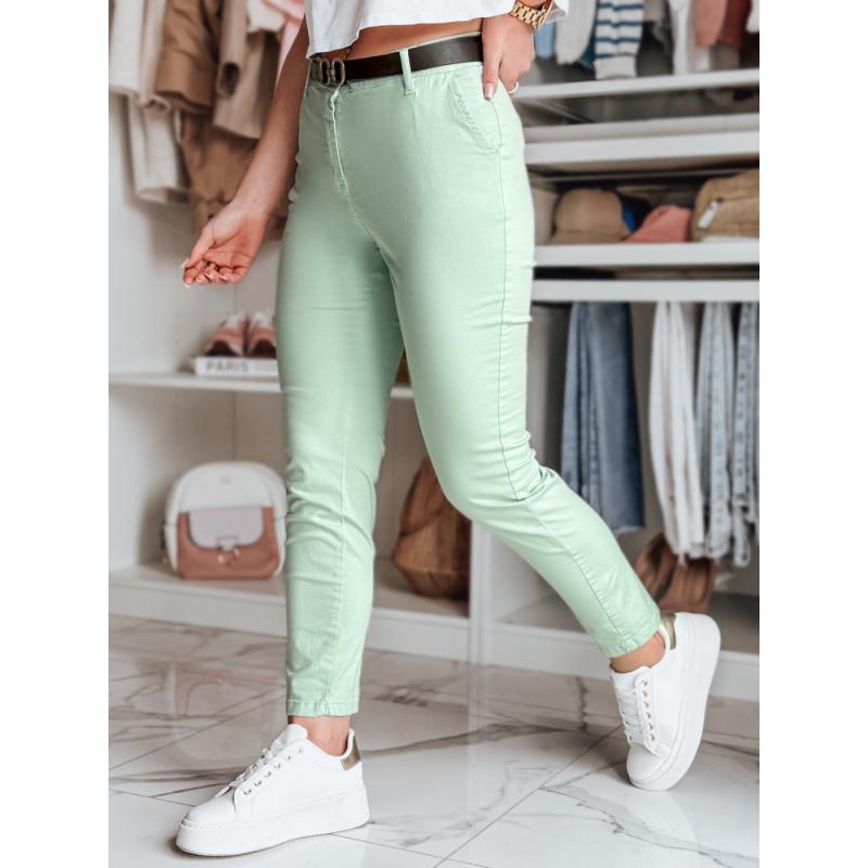 Dámske slim fit nohavice s opaskom LINESKA mätová