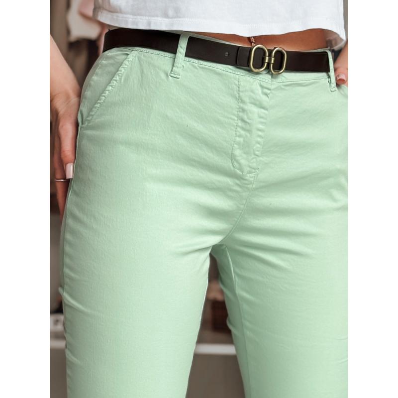 LINESKA női slim fit nadrág övvel, menta