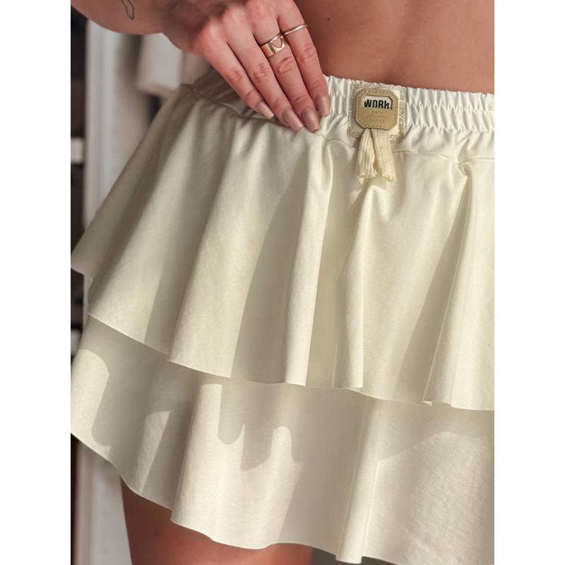 Mini sukně s volánkem FALBELA ecru