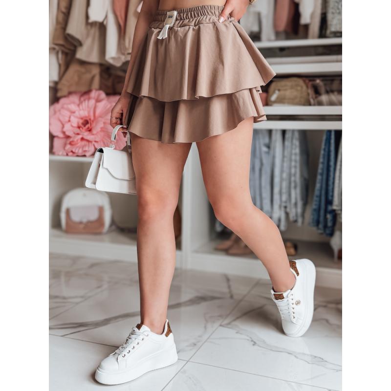 Mini sukně s volánkem FALBELA hnědá