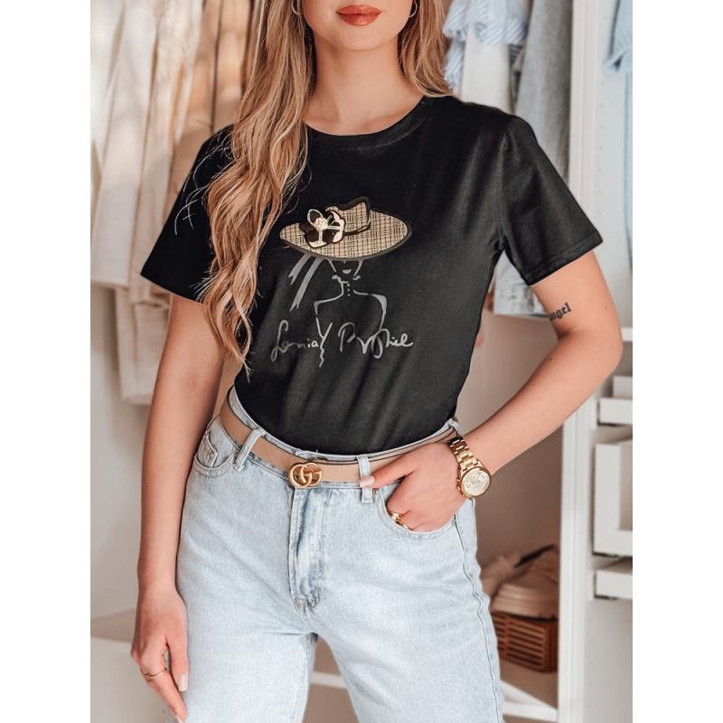 Dámské tričko s potiskem WOMANPOW černá