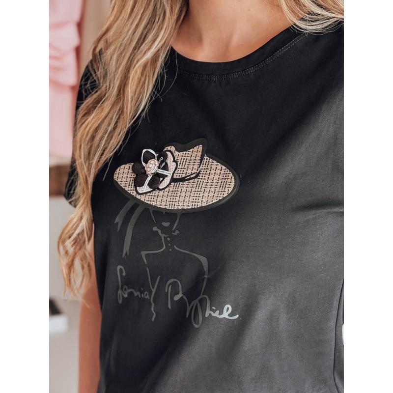 Dámské tričko s potiskem WOMANPOW černá