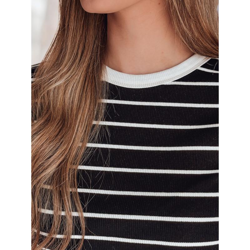 Dámské pruhované základní tričko LINESS černé