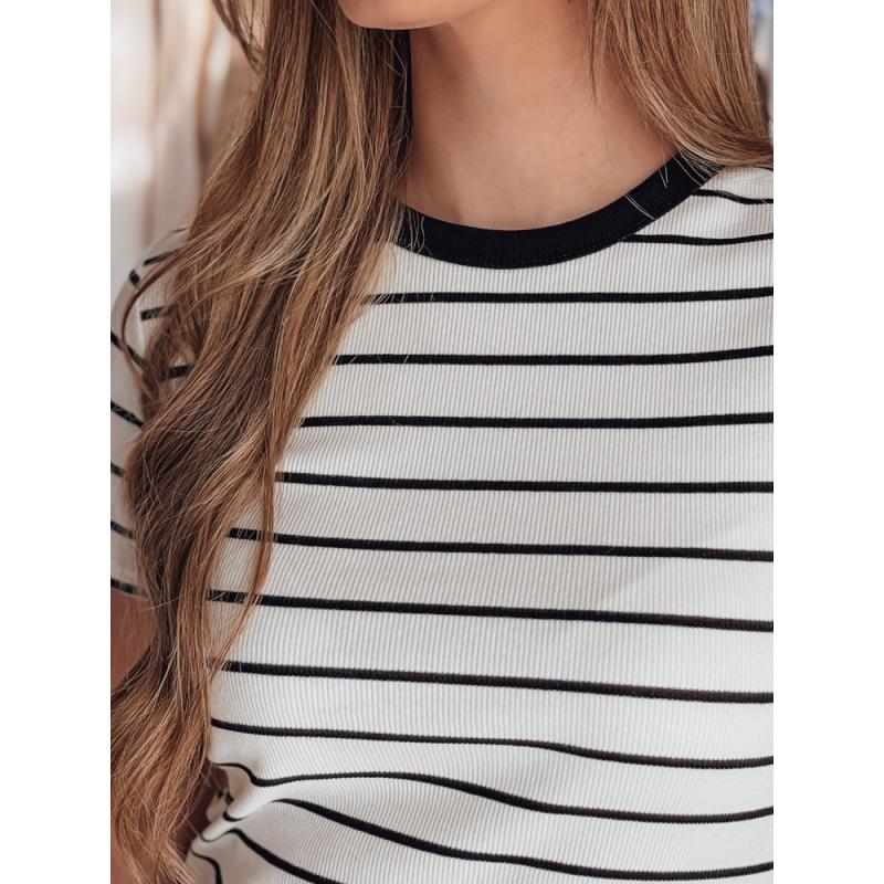 Dámské pruhované základní tričko LINESS bílé