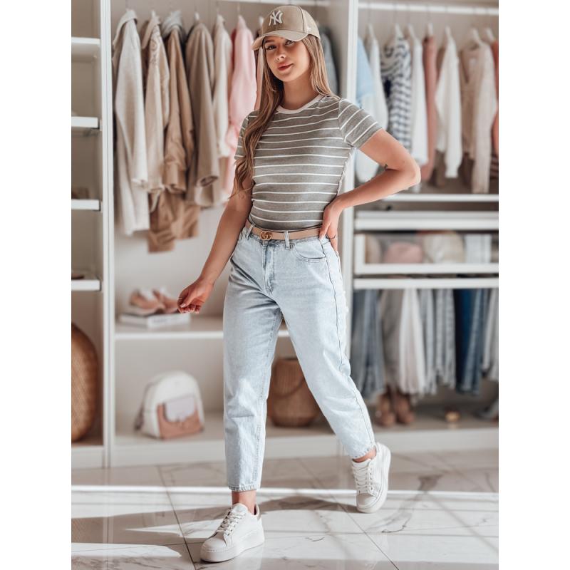 Női csíkos basic póló LINESS szürke