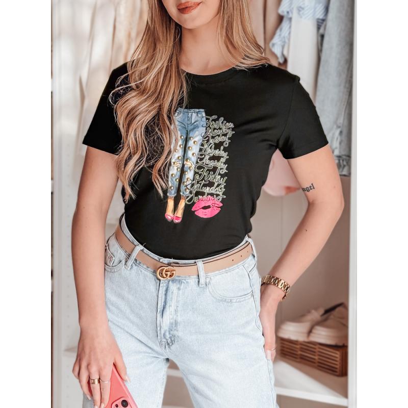 Dámské tričko s potiskem TRENDAY černé