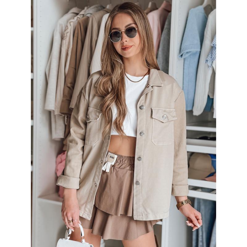 Dámska oversized košeľa OVERBOR, béžová