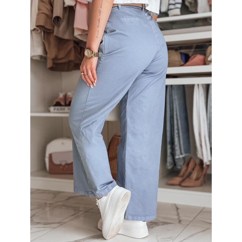 Dámské kalhoty se širokými nohavicemi MOBISKA modrá