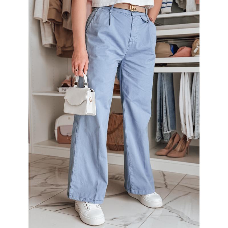 Dámské kalhoty se širokými nohavicemi MOBISKA modrá