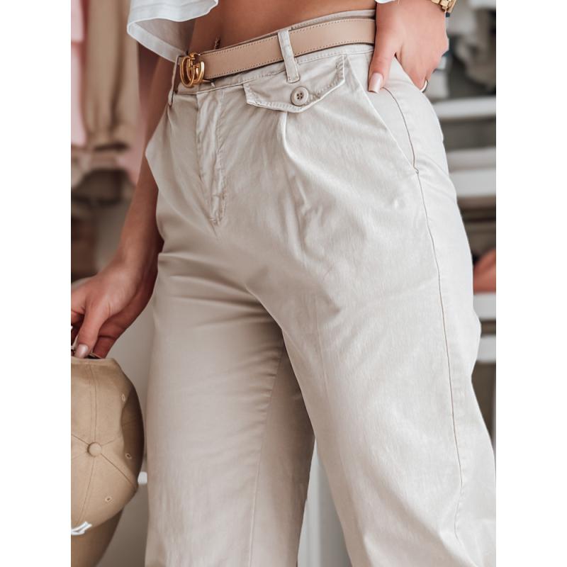 Dámské široké kalhoty MOBISKA světle béžové