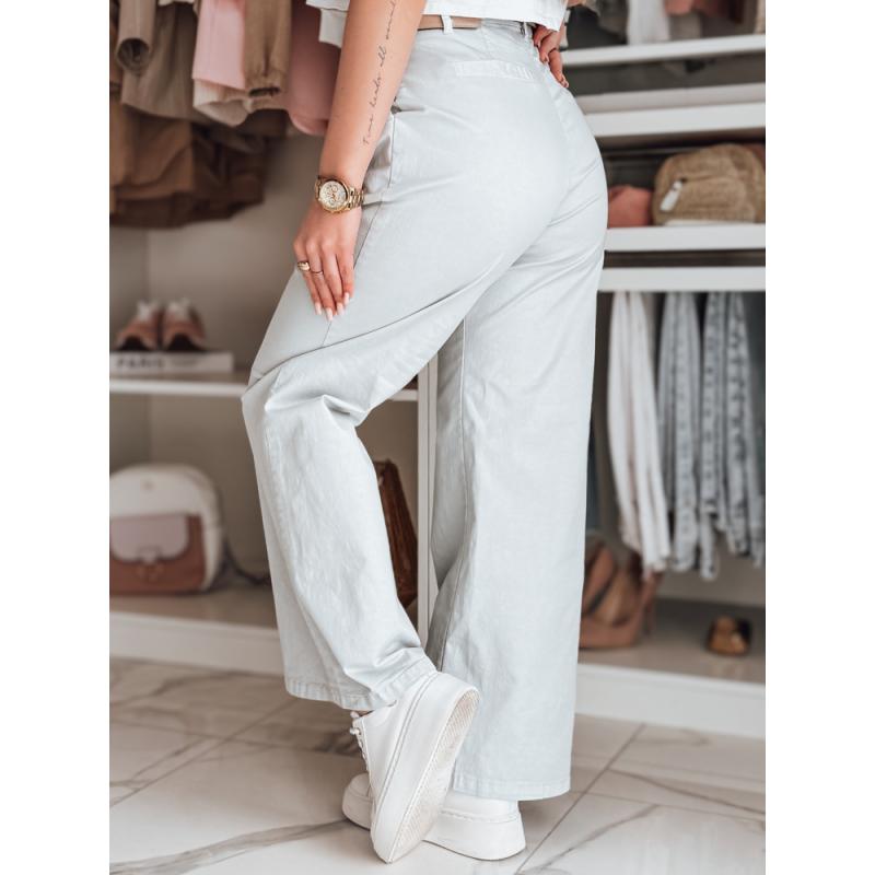 Női széles szárú nadrág MOBISKA kék világosbarna.