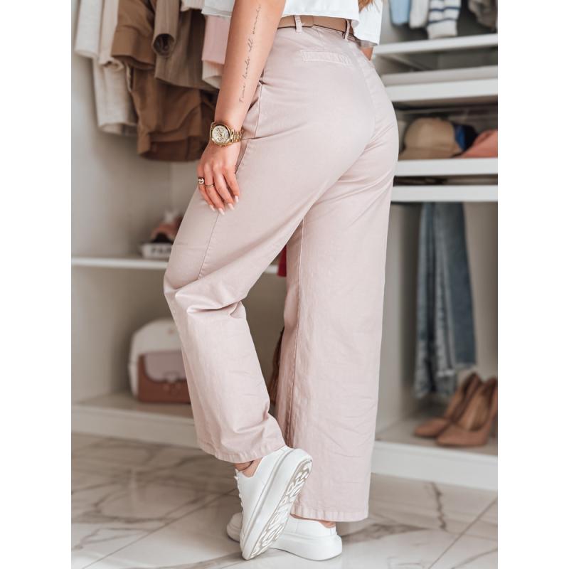 Dámské kalhoty se širokými nohavicemi MOBISKA růžová