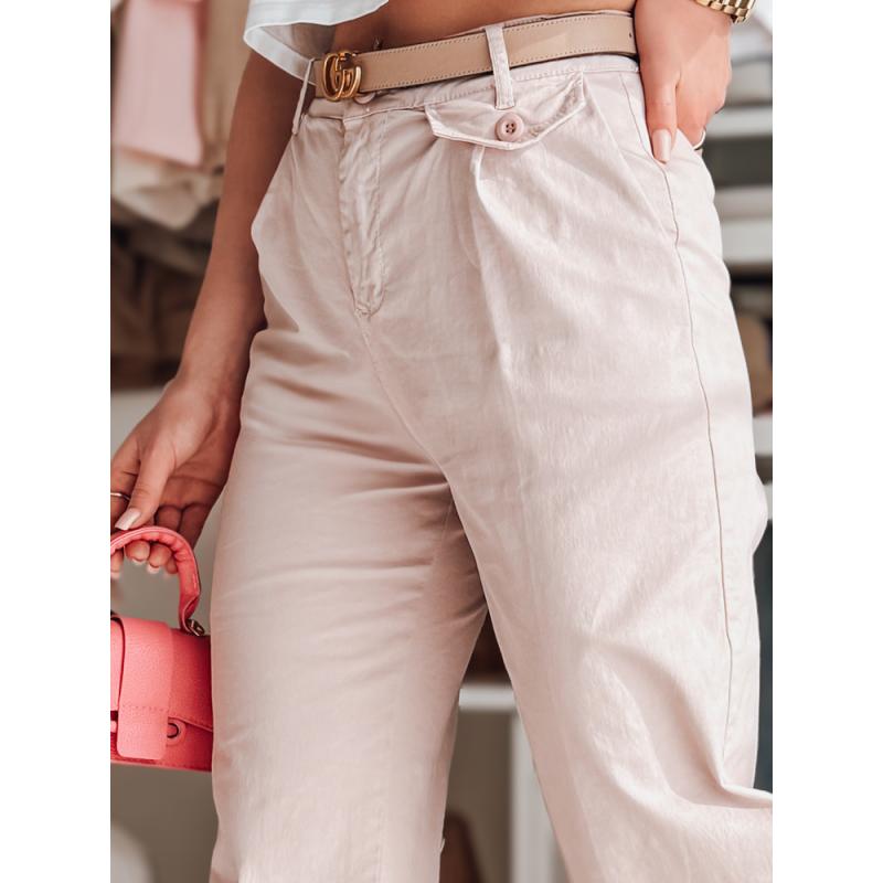 Dámské kalhoty se širokými nohavicemi MOBISKA růžová