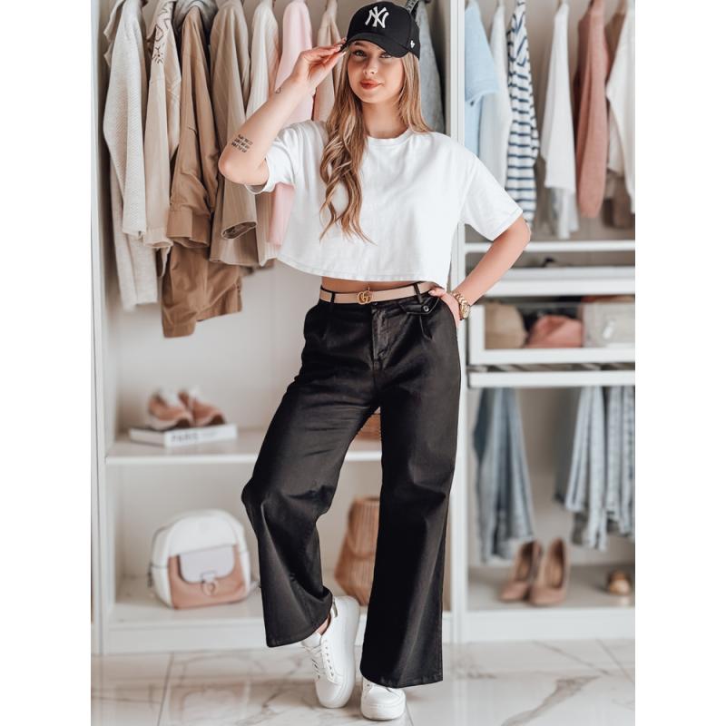 Dámské široké kalhoty MOBISKA černé