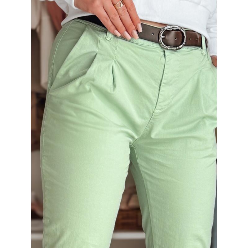 Dámské chino kalhoty s páskem MODELA mátové