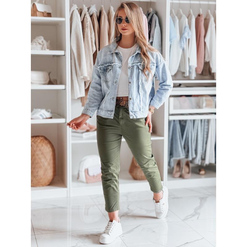 Dámské kalhoty casual s páskem MADELINA khaki