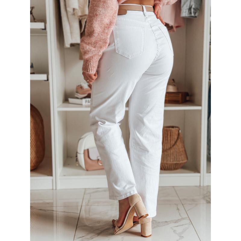 Dámské kalhoty s širokými nohavicemi DELUSSIA bílé