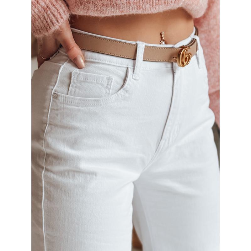 Dámské kalhoty s širokými nohavicemi DELUSSIA bílé