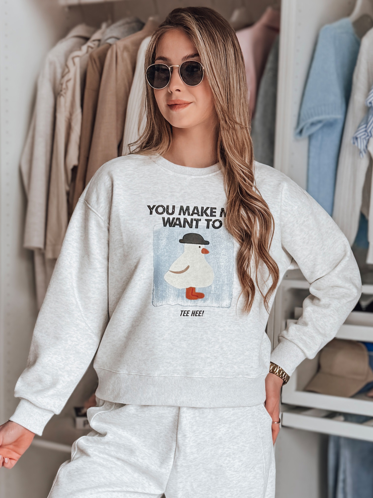 Dámska oversize blúzka s potlačou GOOSHY sivá