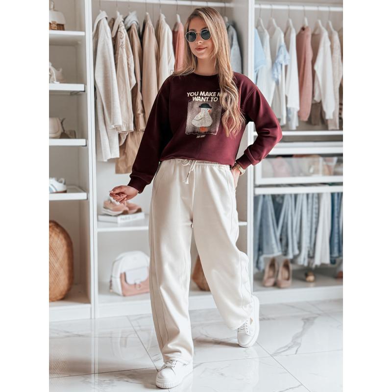 Női oversize blúz bordó GOOSHY nyomtatással