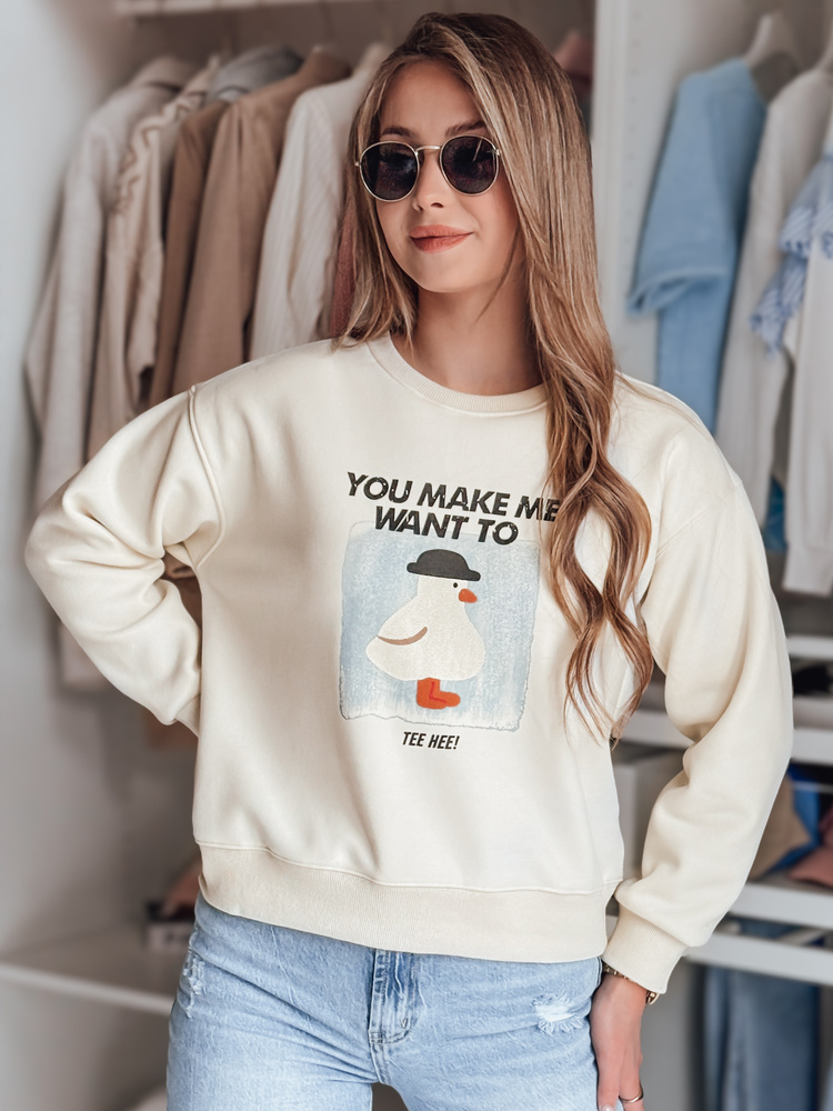 Dámska oversize blúzka s potlačou GOOSHY ecru