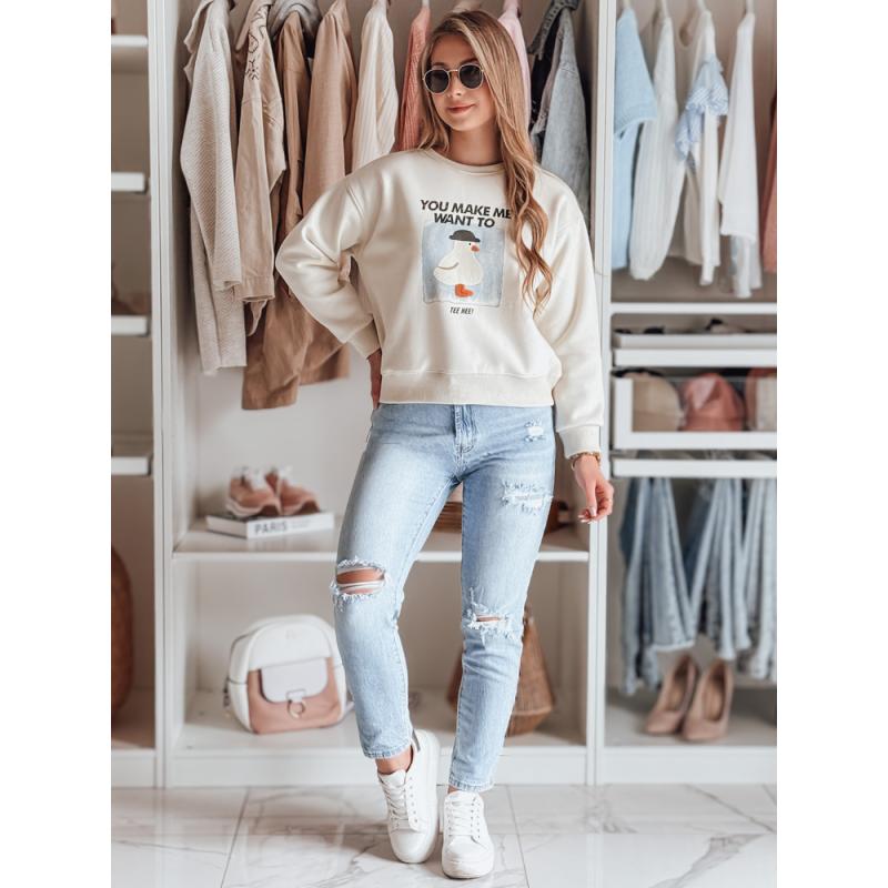 Dámská halenka oversize s potiskem GOOSHY ecru