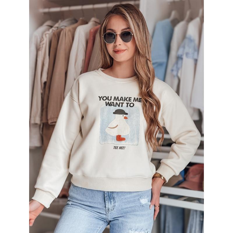 Dámská halenka oversize s potiskem GOOSHY ecru