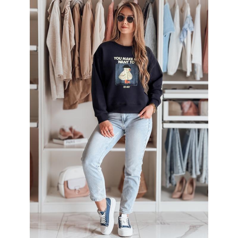 Női oversize blúz nyomtatott GOOSHY sötétkék